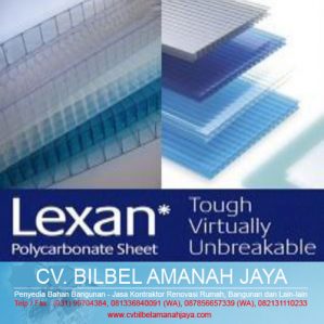 Atap Transparan Polycarbonate Lexan